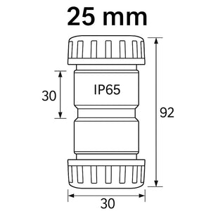 Faeg raccordo tubo rigido manicotto ip65 vari diametri tecnopolimero grigio *** diametro 25 millimetri, confezione 1