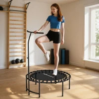 Trampolino fitness, con impugnatura regolabile su 5 livelli, Nero
