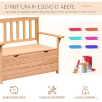 Panchina da Giardino 2 Posti con Vano Contenitore Legno 112x58x84cm