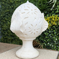 Pigna fiorissima cemento bianco 20 x 35 x h.50 cm arredo giardino esterni
