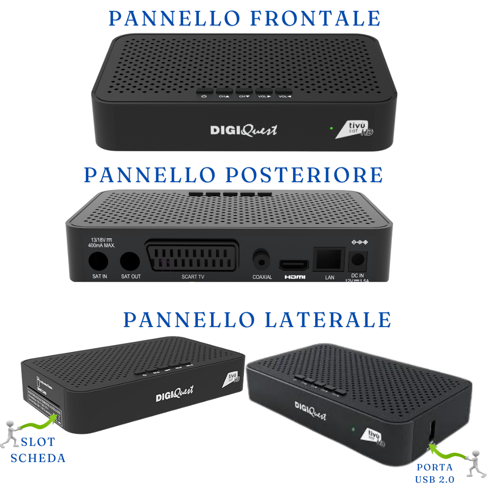 Digiquest decoder tivà¹sat classic q10 satellite dvd-s2 hdmi lan scart usb 2.0