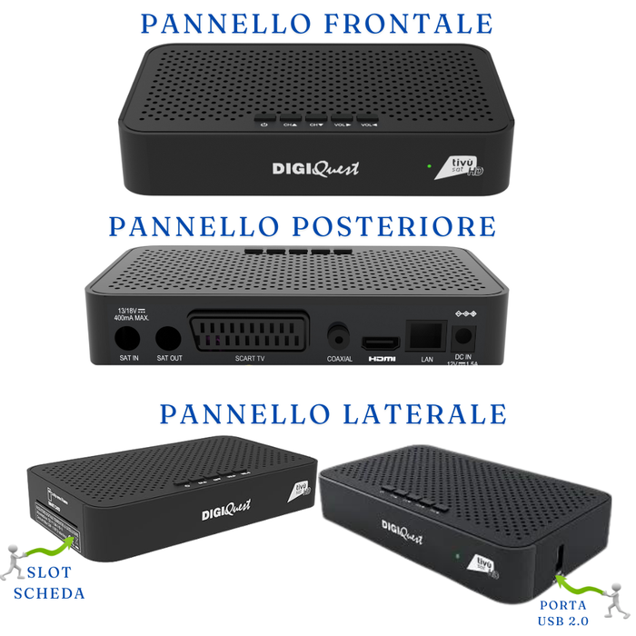 Digiquest decoder tivà¹sat classic q10 satellite dvd-s2 hdmi lan scart usb 2.0