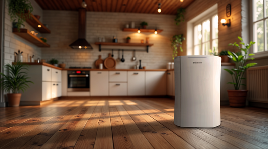 Deumidificatore d'aria Besthem Illa 12L/giorno, serbatoio rimovibile, filtro a carbone attivo