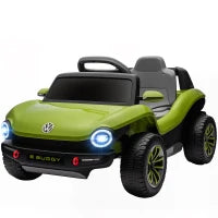 Auto Elettrica per Bambini dai 3 Anni, Volkswagen E-Buggy 12V con Telecomando 2,4 G, Ruote con Sospensione, Verde