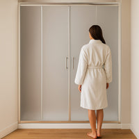 Porta doccia scorrevole slide4 per nicchia quattro ante cristallo stampato *** misure 148-154 x h190 cm stampato, con...