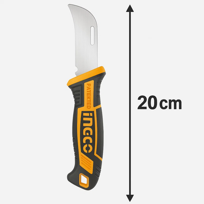 Coltello spellafili 200mm acciaio inossidabile lama curva lavori elettrici ingco