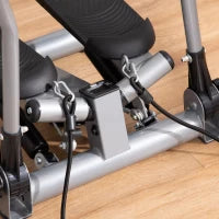 Stepper Fitness con Maniglia e Monitor LCD per Allenamento a Casa e Palestra, Argento