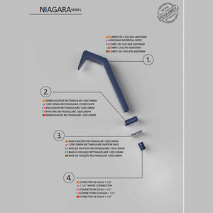 IMEX Cascata per piscine in acciaio inox 316 blu NIAGARA eleganza e resistenza nel design per spazi esterni raffinati