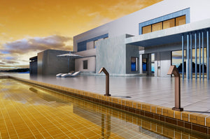 IMEX Cascata per piscine in acciaio inox 316 blu NIAGARA eleganza e resistenza nel design per spazi esterni raffinati