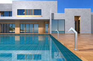 IMEX Cascata per piscine in acciaio 316 design raffinato e durabilita modello NIAGARA Altezza 68 cm Profondita di 6 cm Resistente alla corrosione ideale per esterni