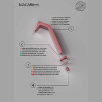 IMEX Cascata per piscina in inox 316L rosa design elegante e duraturo per unoasi di lusso e relax Modello NIAGARA