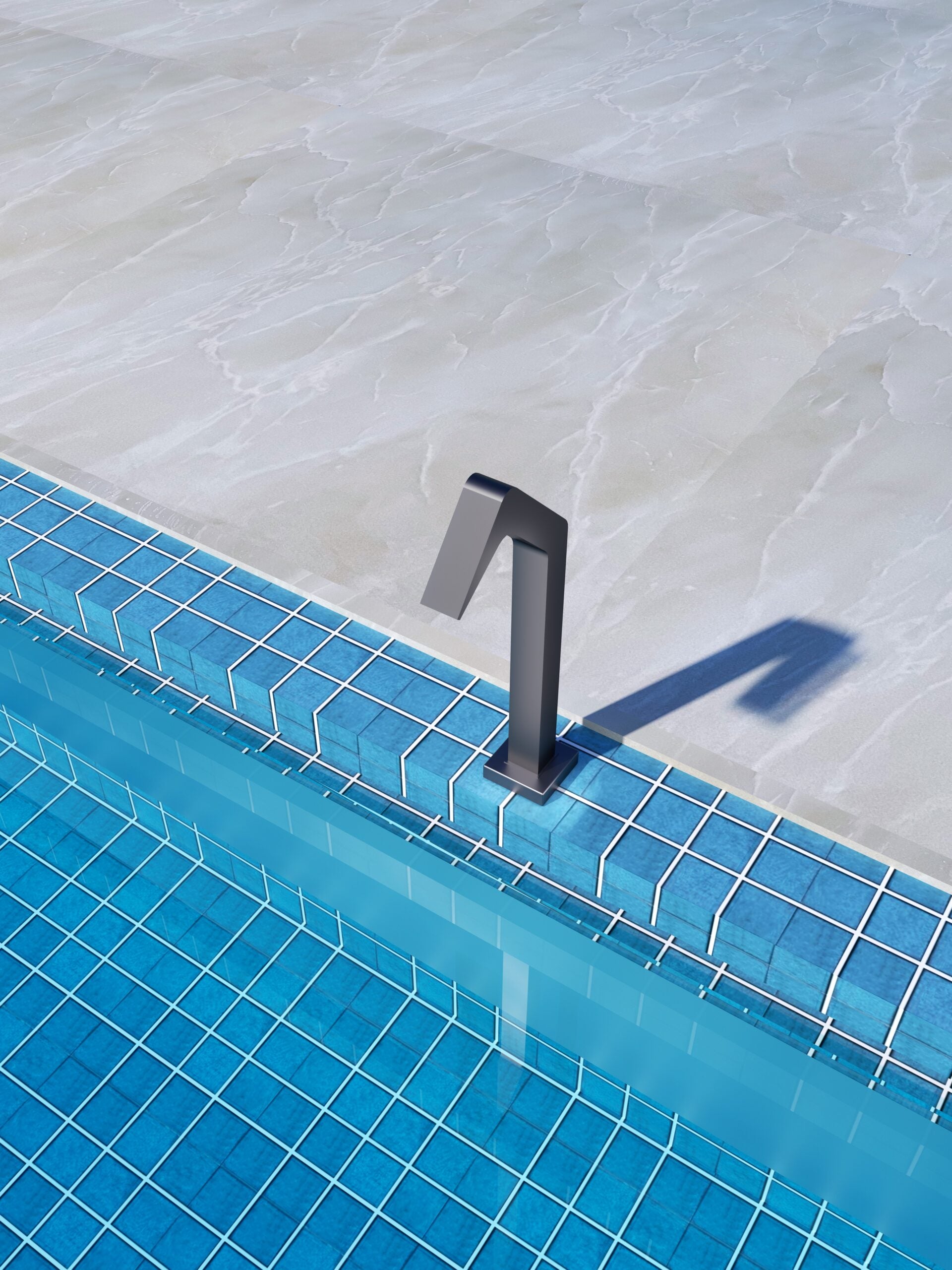 IMEX Cascata per piscina in acciaio inox 316 NIAGARA grigio cobalto per piscina Altezza 68 cm Profondita di 6 cm Eleganza e resistenza nel tuo spazio esterno