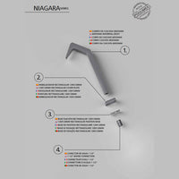 IMEX Cascata per piscina in acciaio inox 316 NIAGARA grigio cobalto per piscina Altezza 68 cm Profondita di 6 cm Eleganza e resistenza nel tuo spazio esterno