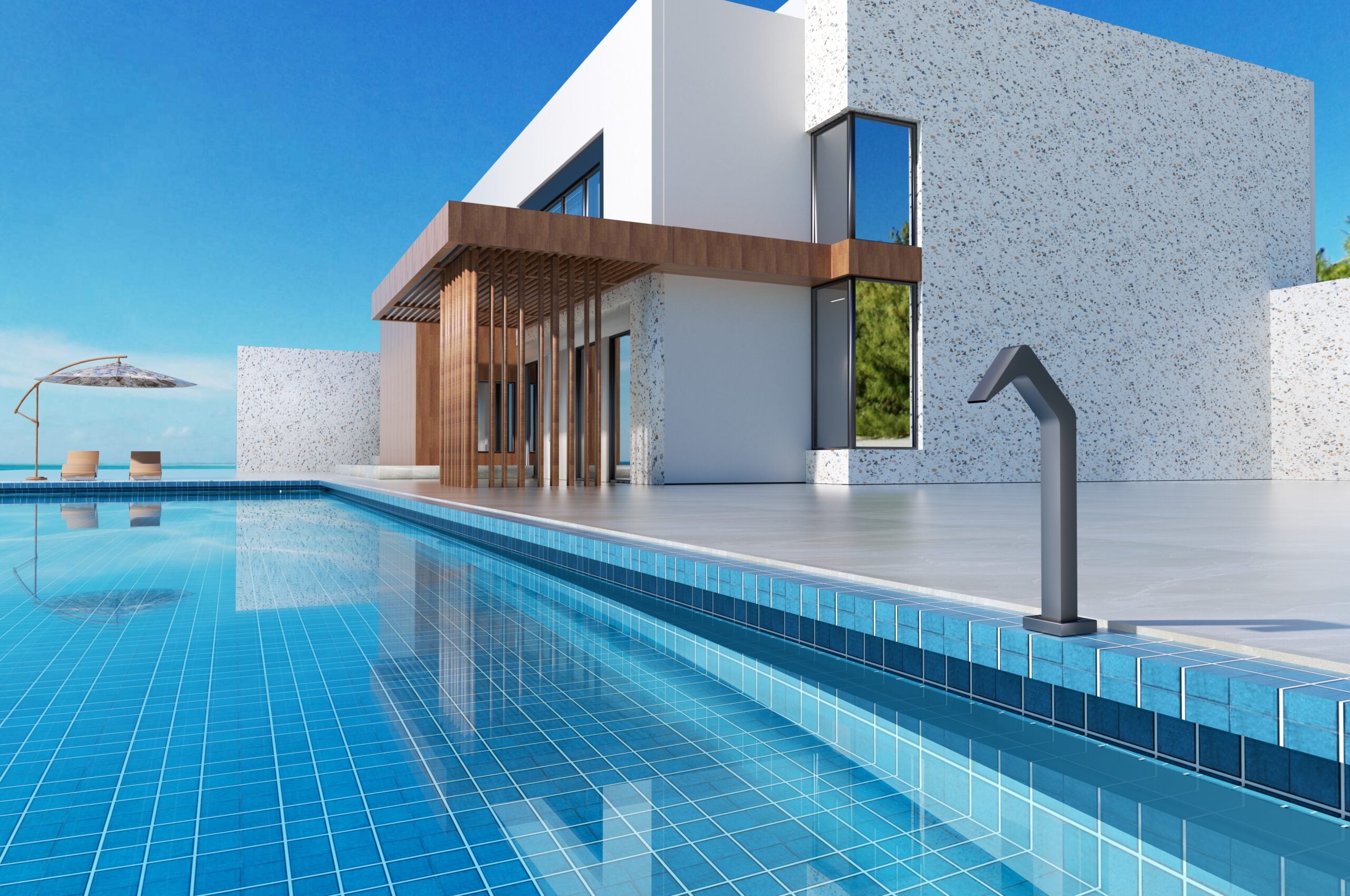 IMEX Cascata per piscina in acciaio inox 316 NIAGARA grigio cobalto per piscina Altezza 68 cm Profondita di 6 cm Eleganza e resistenza nel tuo spazio esterno