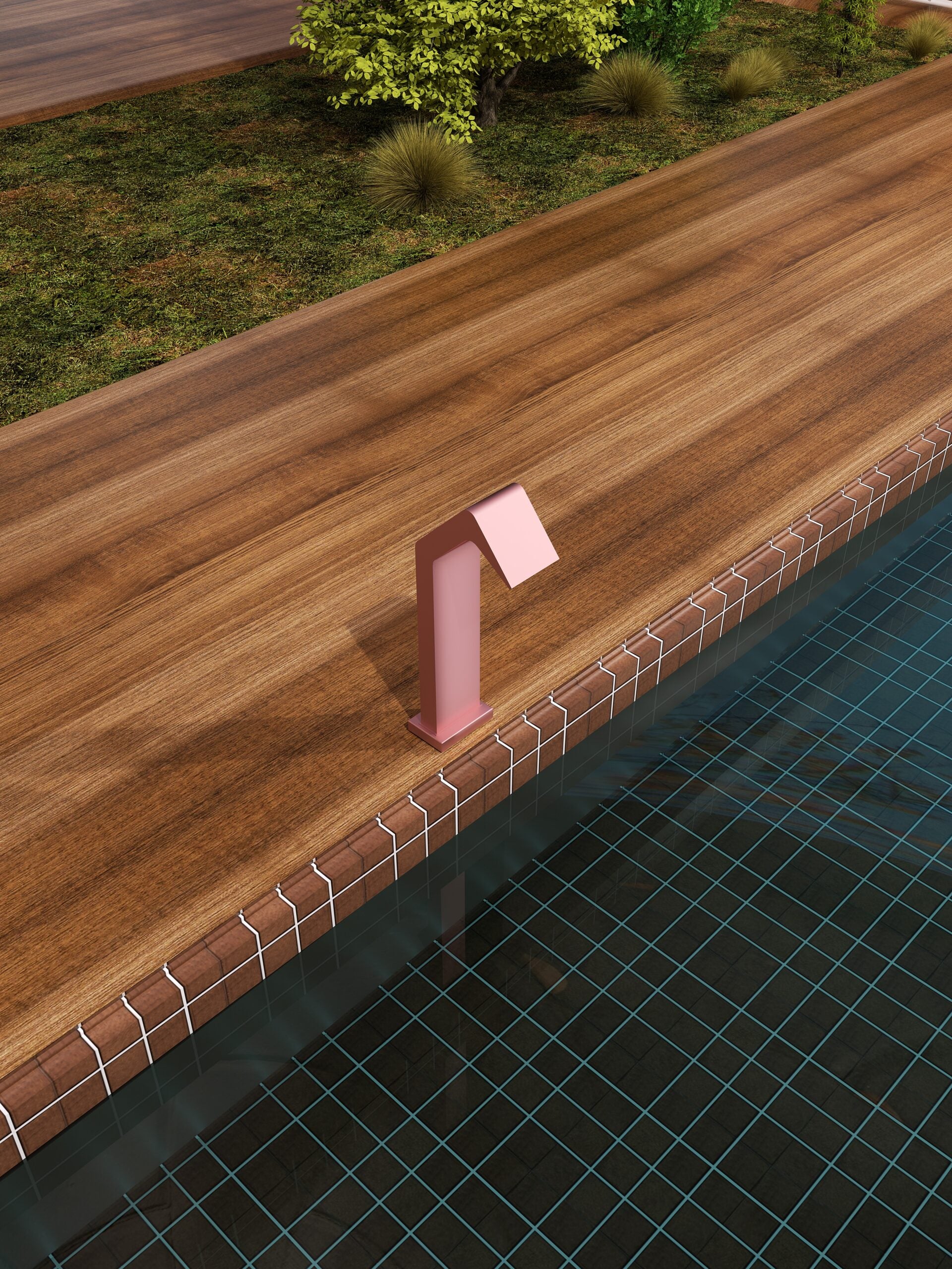 IMEX Cascata per Piscina in Acciaio 316 Rosa Design Elegante e Moderno Resistente e Duraturo Modello NIAGARA S3