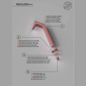 IMEX Cascata per Piscina in Acciaio 316 Rosa Design Elegante e Moderno Resistente e Duraturo Modello NIAGARA S3