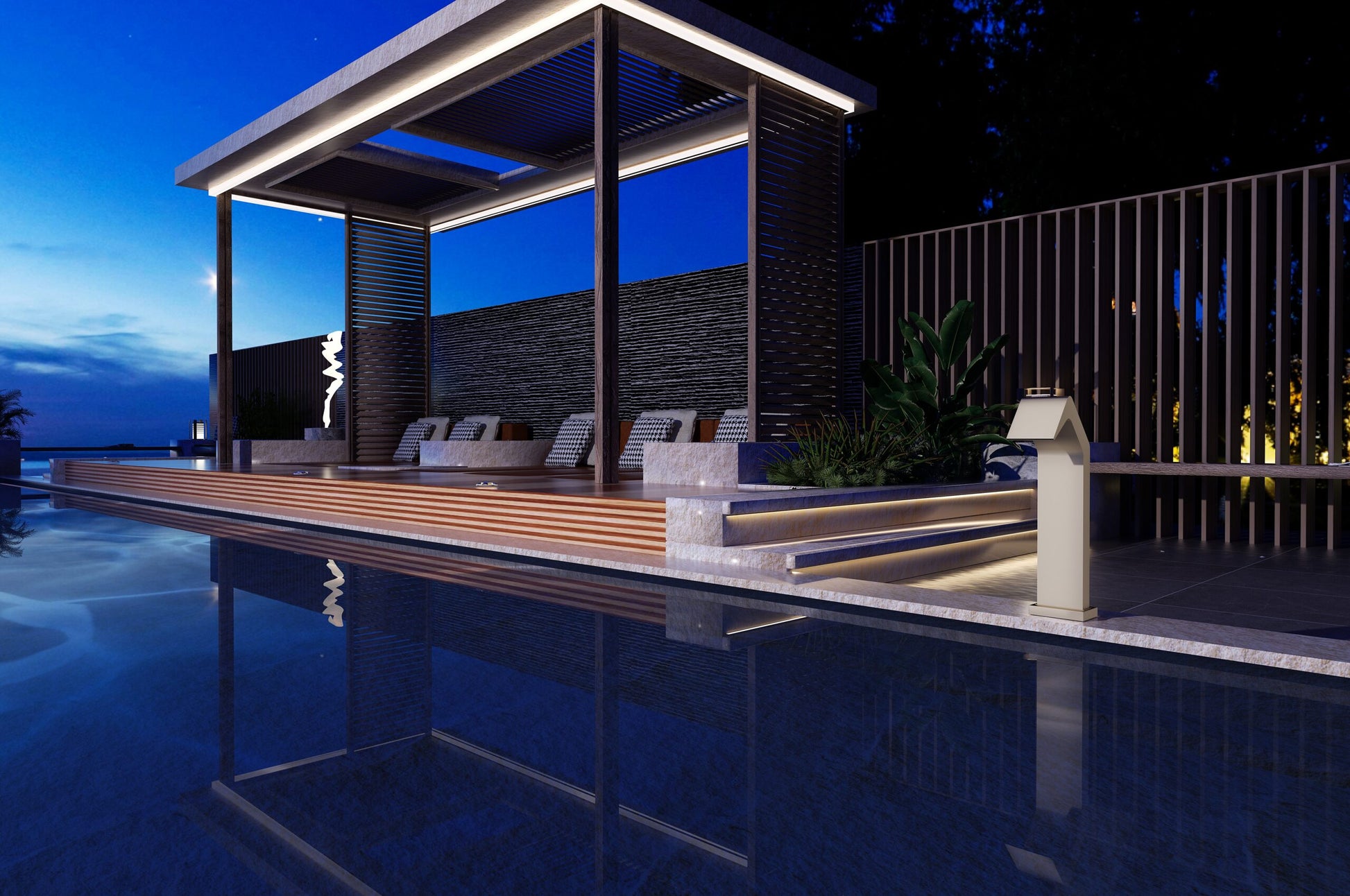 IMEX Cascata per piscina in acciaio 316 beige altezza 68 cm modello Niagara S3 design elegante e durabile per spazi esterni di lusso