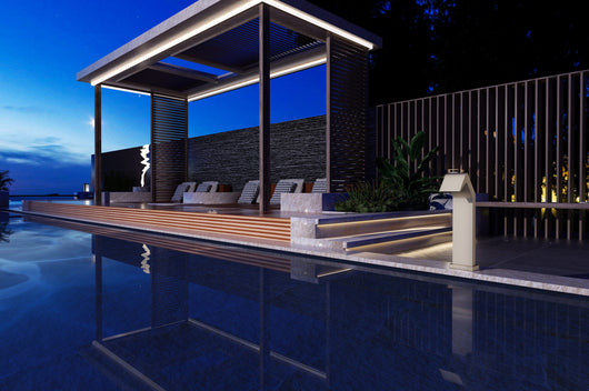 IMEX Cascata per piscina in acciaio 316 beige altezza 68 cm modello Niagara S3 design elegante e durabile per spazi esterni di lusso