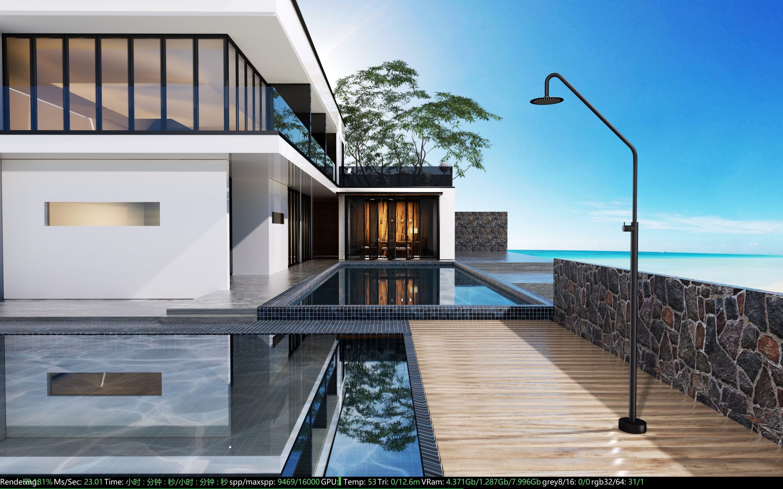 IMEX Doccia per piscine in acciaio 316 nero opaco diffusore orientabile e rubinetto monoforo modello ALASKA