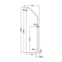 IMEX Doccia per piscine in acciaio 316 nero opaco diffusore orientabile e rubinetto monoforo modello ALASKA
