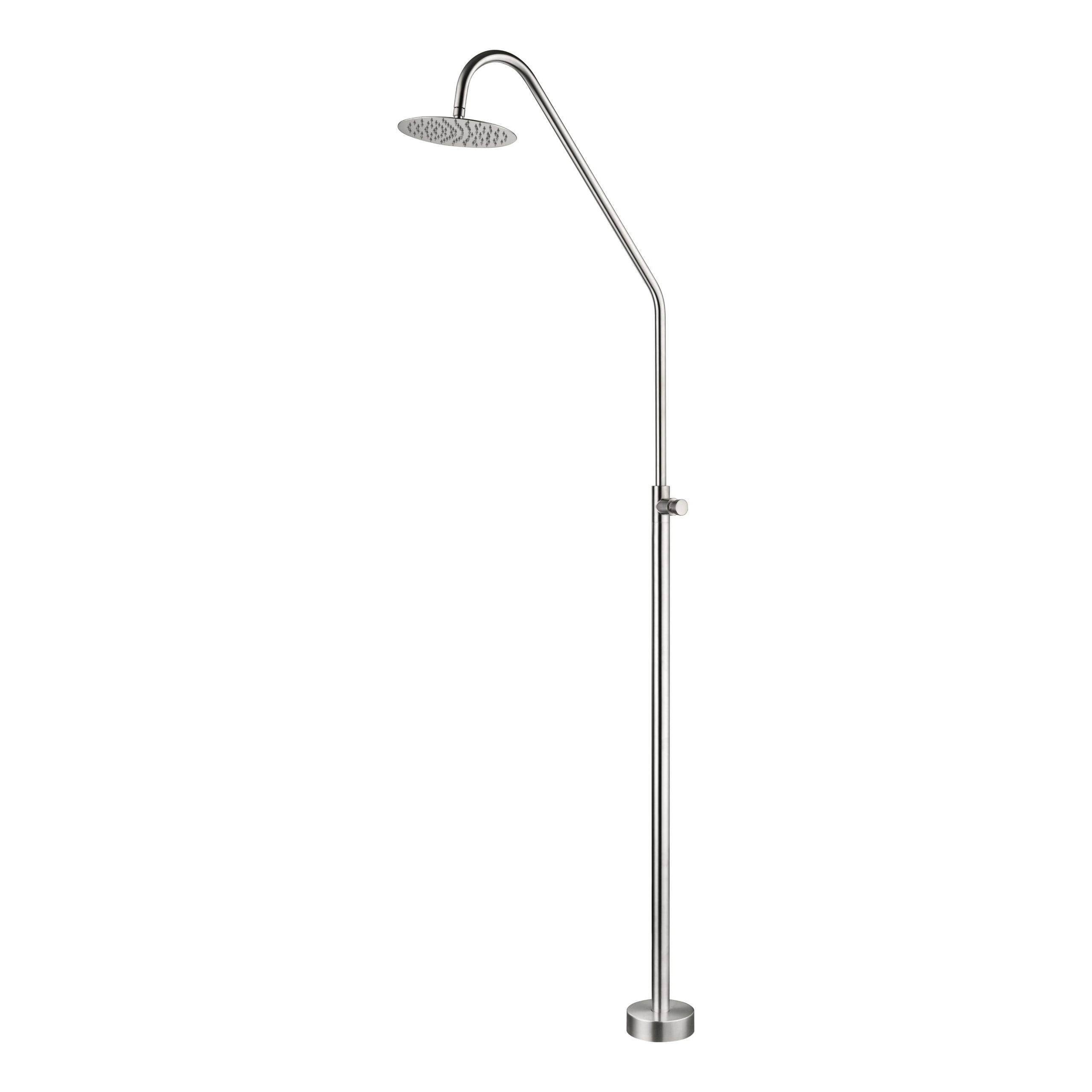 Doccia da Esterno in acciaio inox 316 IMEX COLORADO per piscina o giardino design elegante e resistente alla corrosione diffusore orientabile anticalcare rubinetto temporizzato