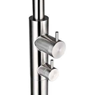 IMEX Doccia per piscine in acciaio 316 con diffusore orientabile e rubinetto a 2 vie resistente alla corrosione modello DAKOTA