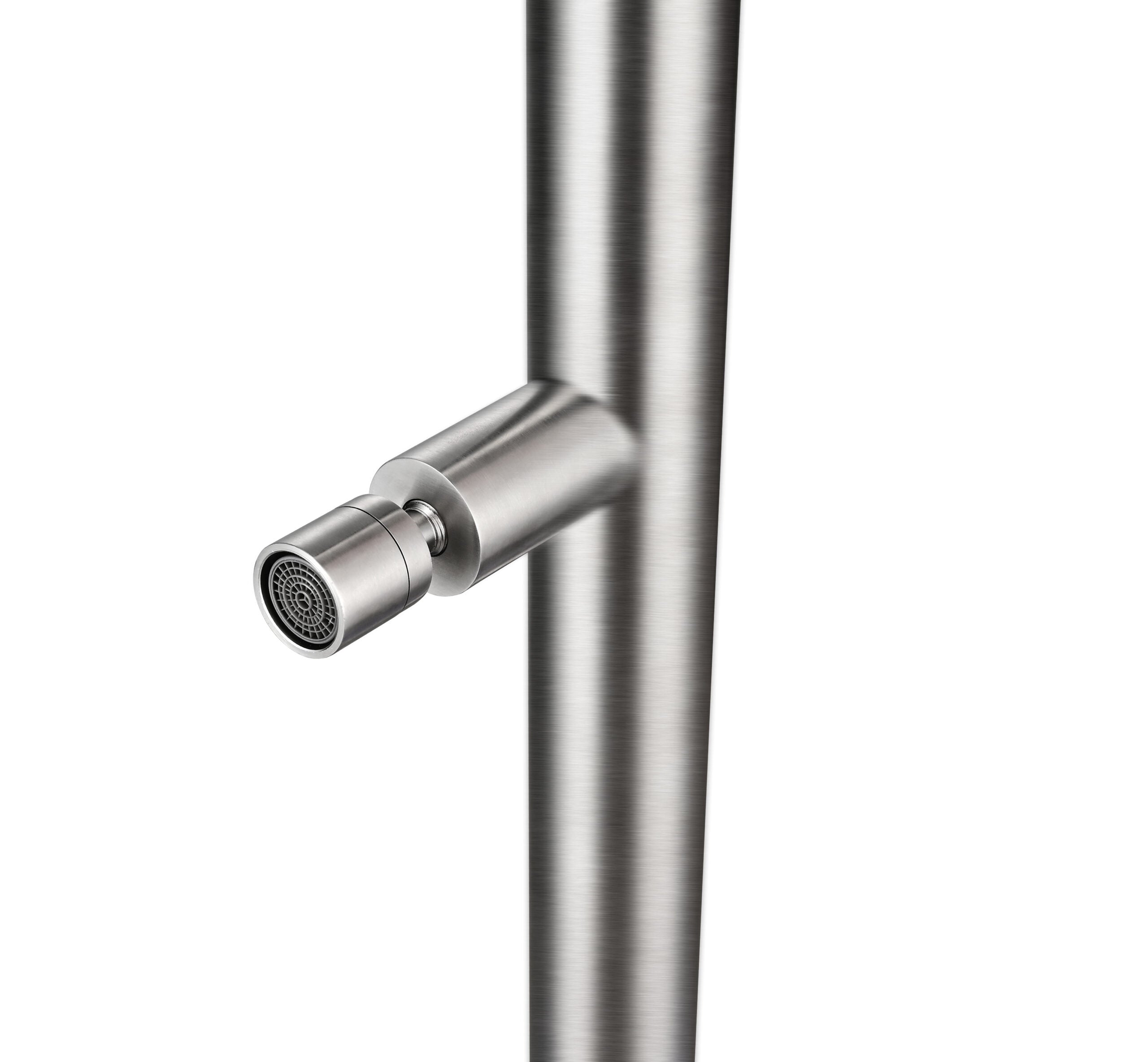 IMEX Doccia per piscine in acciaio 316 con diffusore orientabile e rubinetto a 2 vie resistente alla corrosione modello DAKOTA