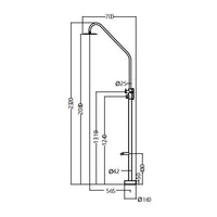 IMEX Doccia per piscine in acciaio 316 con diffusore orientabile e rubinetto a 2 vie resistente alla corrosione modello DAKOTA