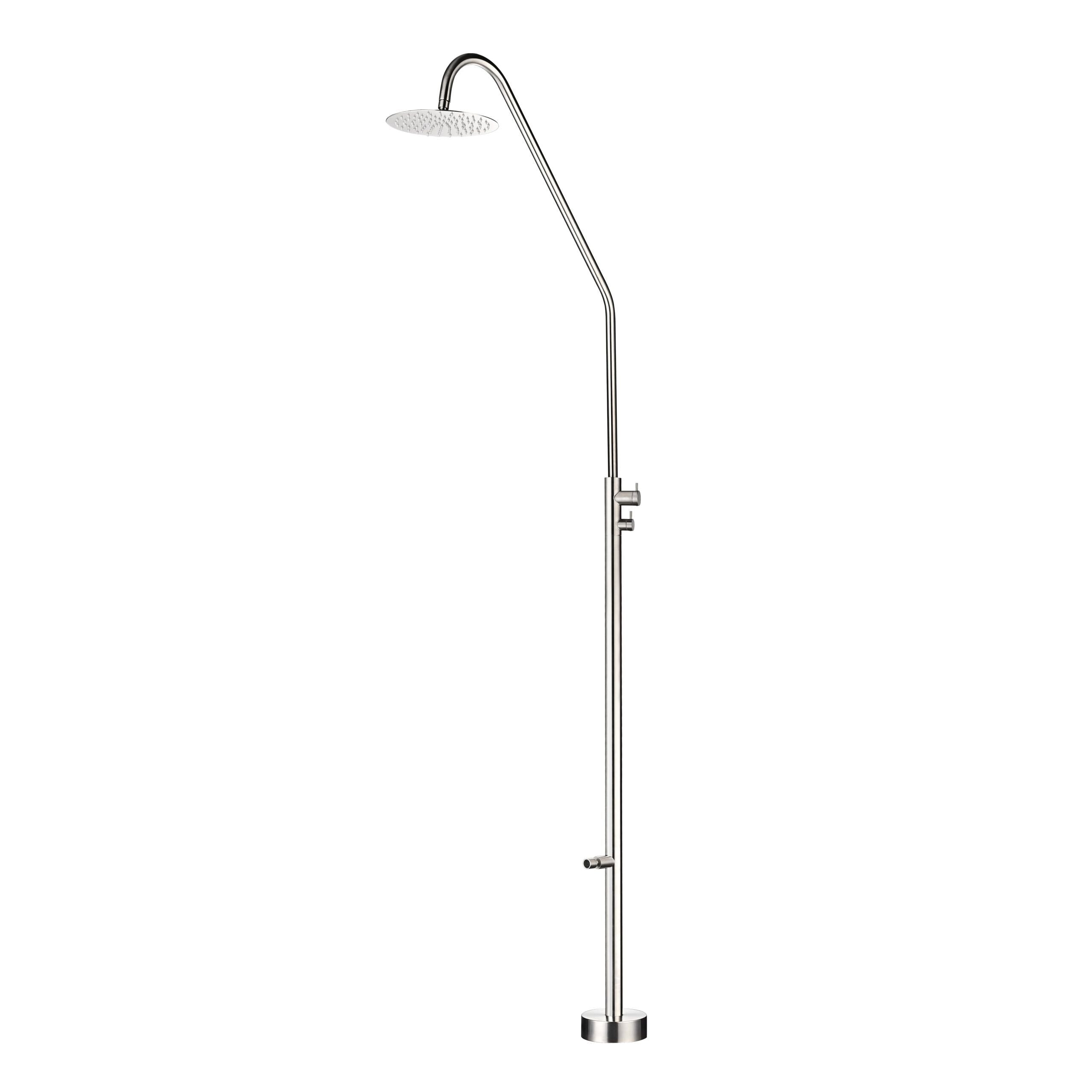 IMEX Doccia per piscine in acciaio 316 con diffusore orientabile e rubinetto a 2 vie resistente alla corrosione modello DAKOTA