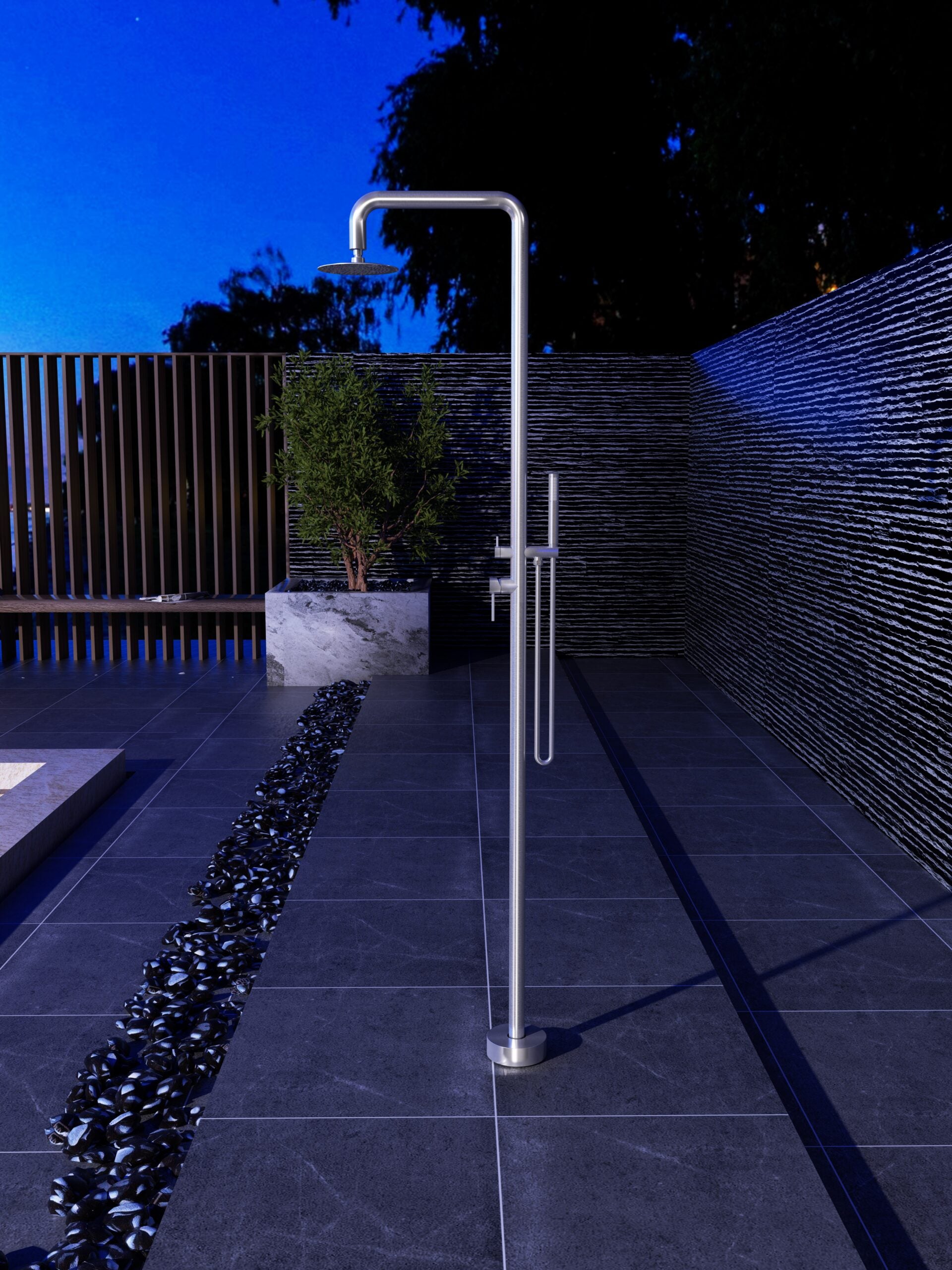 IMEX Cascata per piscina in acciaio 316 con diffusore orientabile e rubinetto monocomando FLORIDA