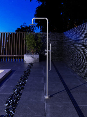 IMEX Cascata per piscina in acciaio 316 con diffusore orientabile e rubinetto monocomando FLORIDA