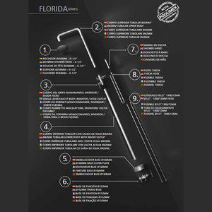 IMEX Cascata per piscina in acciaio 316 con diffusore orientabile e rubinetto monocomando FLORIDA