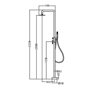 IMEX Cascata per piscina in acciaio 316 con diffusore orientabile e rubinetto monocomando FLORIDA