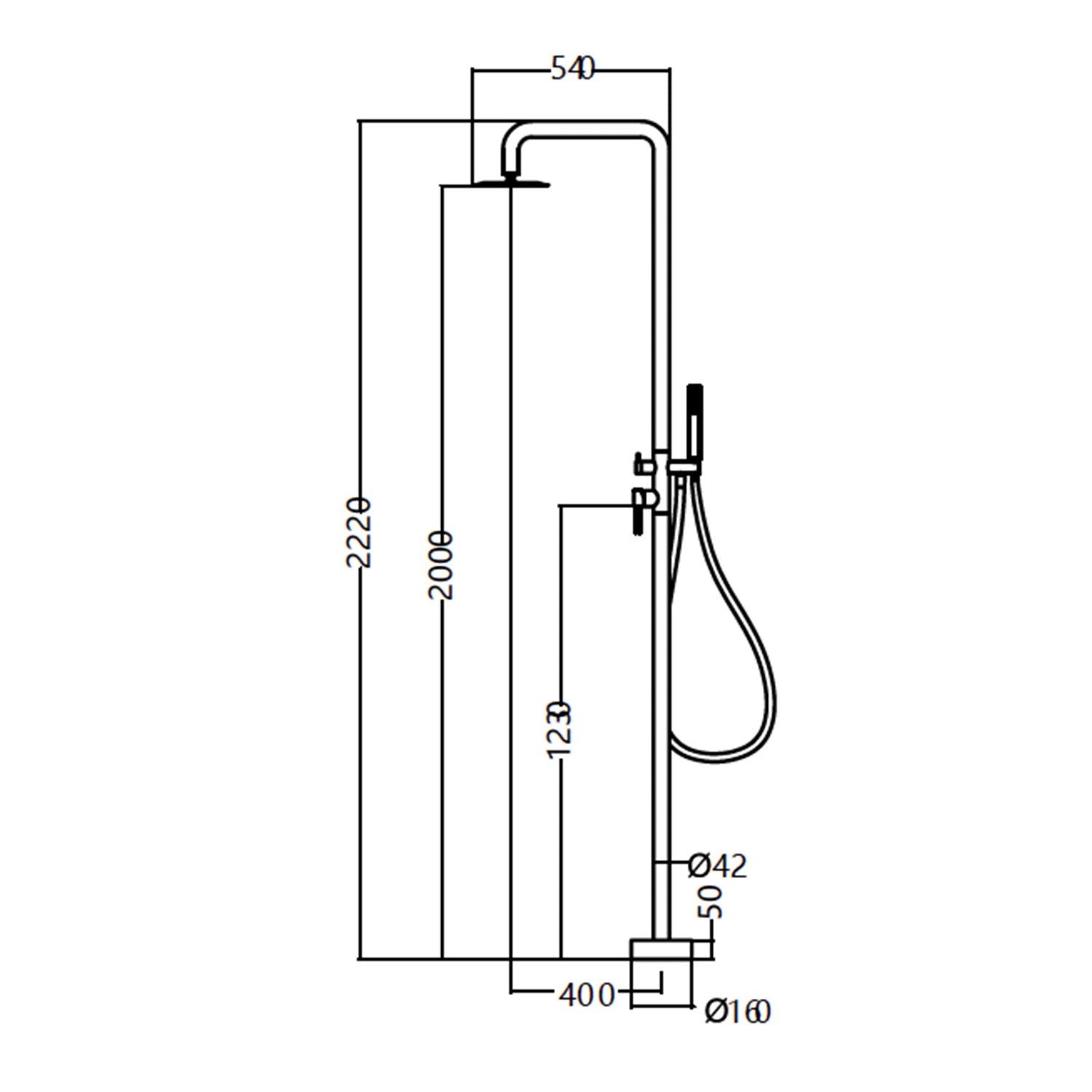 IMEX Doccia Piscina Anticorrosione in Acciaio 316 Nero Opaco con Diffusore Orientabile e Rubinetto Monocomando FLORIDA