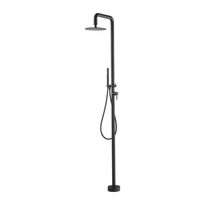 IMEX Doccia Piscina Anticorrosione in Acciaio 316 Nero Opaco con Diffusore Orientabile e Rubinetto Monocomando FLORIDA