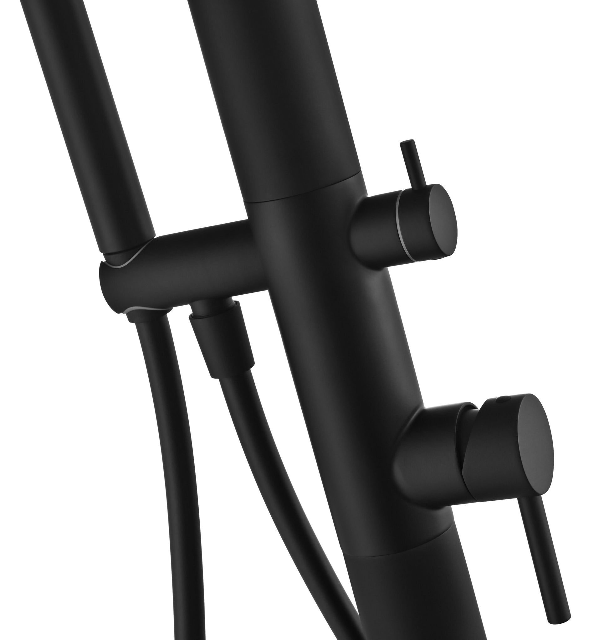 IMEX Doccia nera in acciaio inox 316 con diffusore orientabile da 250 mm e rubinetto monocomando KANSAS