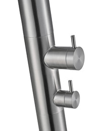 IMEX Doccia piscina in acciaio 316 anticorrosione con diffusore orientabile e rubinetto monoforo a 2 vie modello MICHIGAN