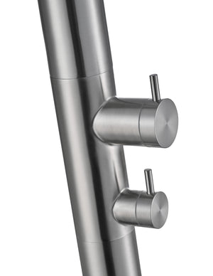 IMEX Doccia piscina in acciaio 316 anticorrosione con diffusore orientabile e rubinetto monoforo a 2 vie modello MICHIGAN