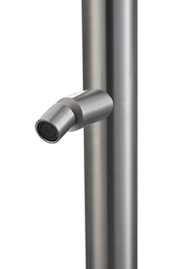 IMEX Doccia piscina in acciaio 316 anticorrosione con diffusore orientabile e rubinetto monoforo a 2 vie modello MICHIGAN