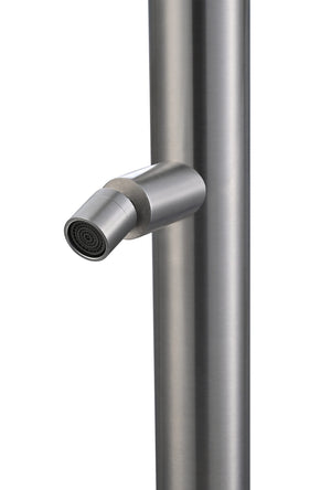 IMEX Doccia piscina in acciaio 316 anticorrosione con diffusore orientabile e rubinetto monoforo a 2 vie modello MICHIGAN