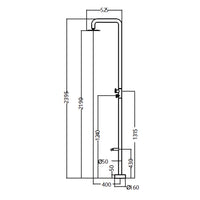 IMEX Doccia piscina in acciaio 316 anticorrosione con diffusore orientabile e rubinetto monoforo a 2 vie modello MICHIGAN