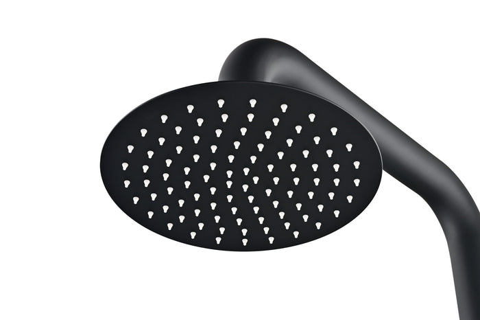 IMEX Doccia Piscina in Acciaio 316 Nero Opaco con Rubinetto Monoforo a 2 Vie e Diffusore Orientabile Modello MICHIGAN