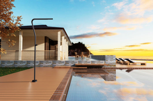 IMEX Doccia piscina nera in inox 316 modello NEVADA design raffinato in acciaio 316 per resistenza e durabilita