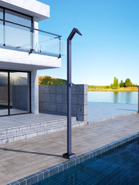 IMEX Doccia piscina in inox 316 blu con diffusore a cascata e base robusta modello NIAGARA