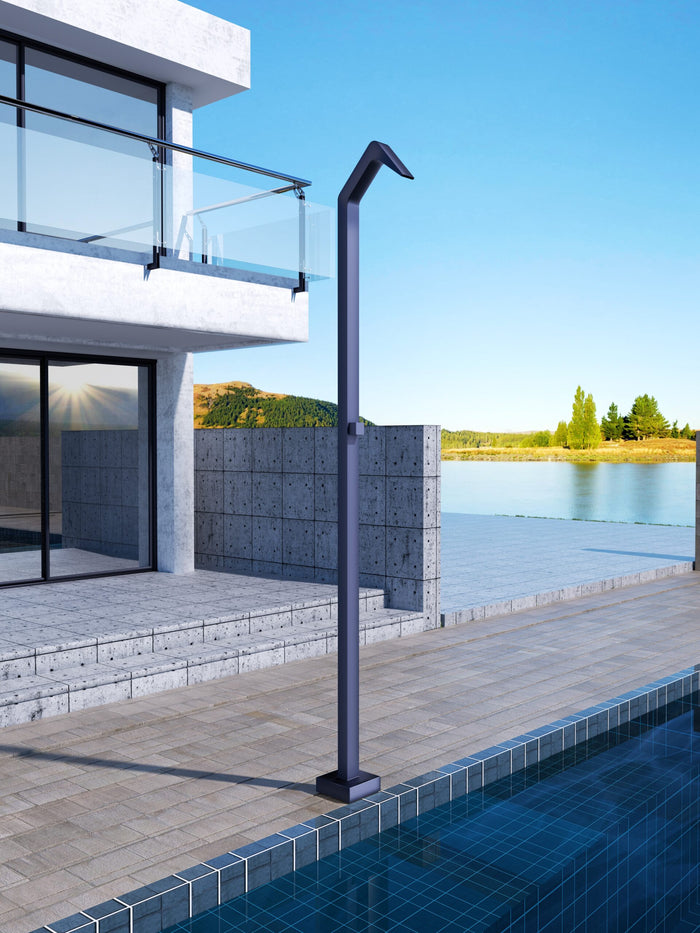 IMEX Doccia piscina in inox 316 blu con diffusore a cascata e base robusta modello NIAGARA