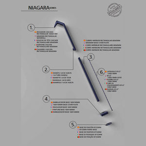 IMEX Doccia piscina in inox 316 blu con diffusore a cascata e base robusta modello NIAGARA