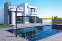 IMEX Doccia piscina in inox 316 blu con diffusore a cascata e base robusta modello NIAGARA