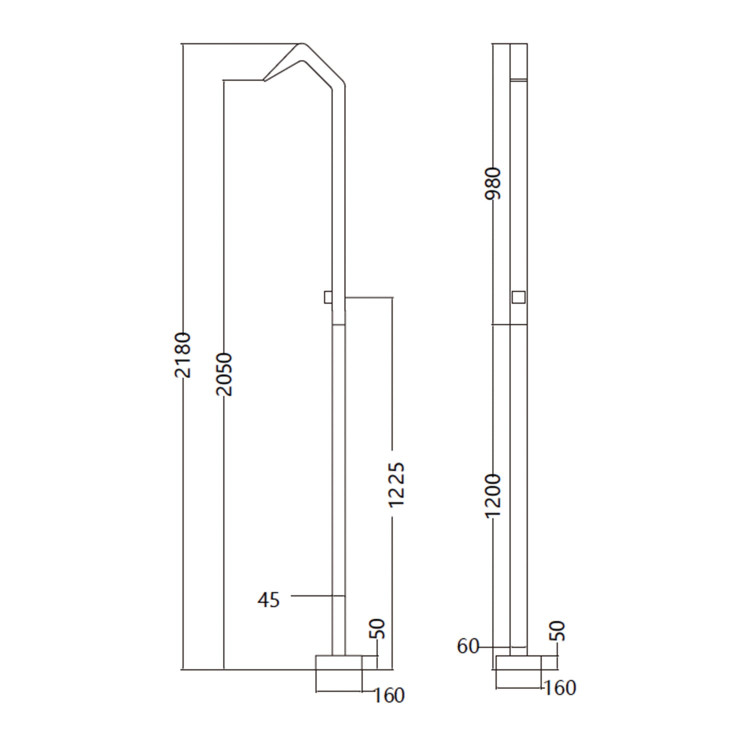 IMEX Doccia piscina in acciaio 316 rosa corallo con diffusore a cascata e rubinetto monoforo a 2 vie NIAGARA