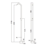 IMEX Doccia piscina in acciaio 316 argento con diffusore a cascata e rubinetto monoforo a 2 vie modello NIAGARA
