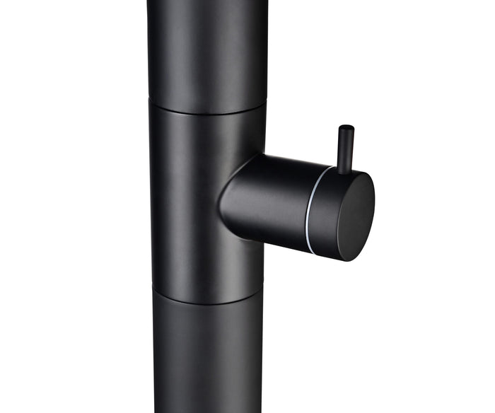 IMEX Doccia Piscina in Inox 316 Nero con Diffusore Orientabile e Rubinetto Monoforo Modello OREGON